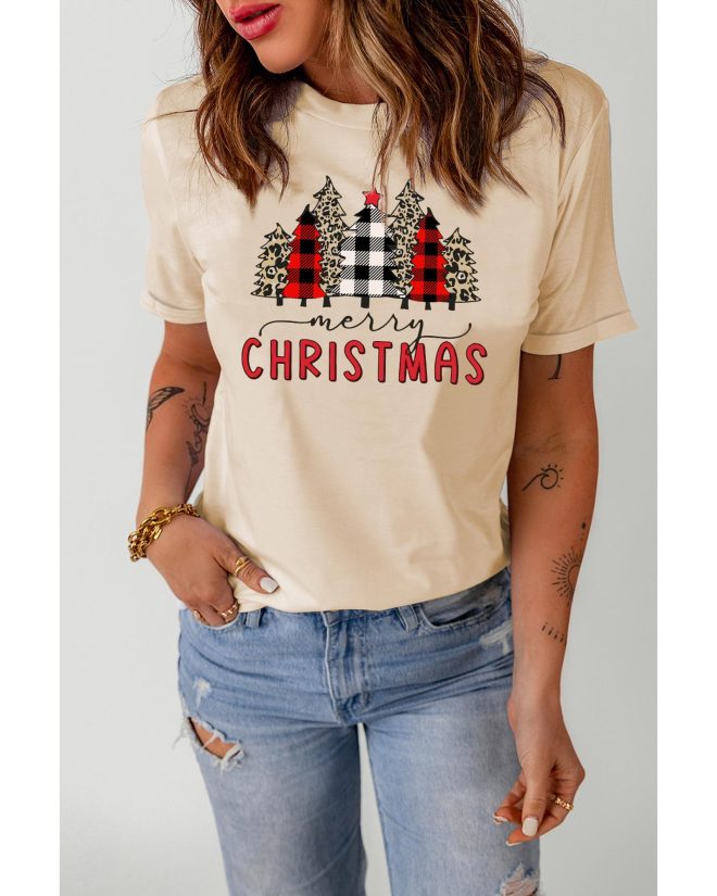 Azura Exchange Christmas Plaid Leopard Graphic Tee – 2XL