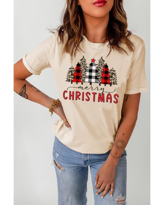 Azura Exchange Christmas Plaid Leopard Graphic Tee – 2XL