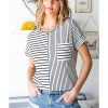 Azura Exchange Striped Print Chest Pocket T-Shirt – L