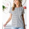 Azura Exchange Striped Print Chest Pocket T-Shirt – L