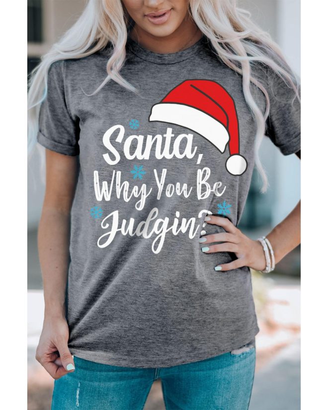 Azura Exchange Santa Hat Snowflake Tee – L