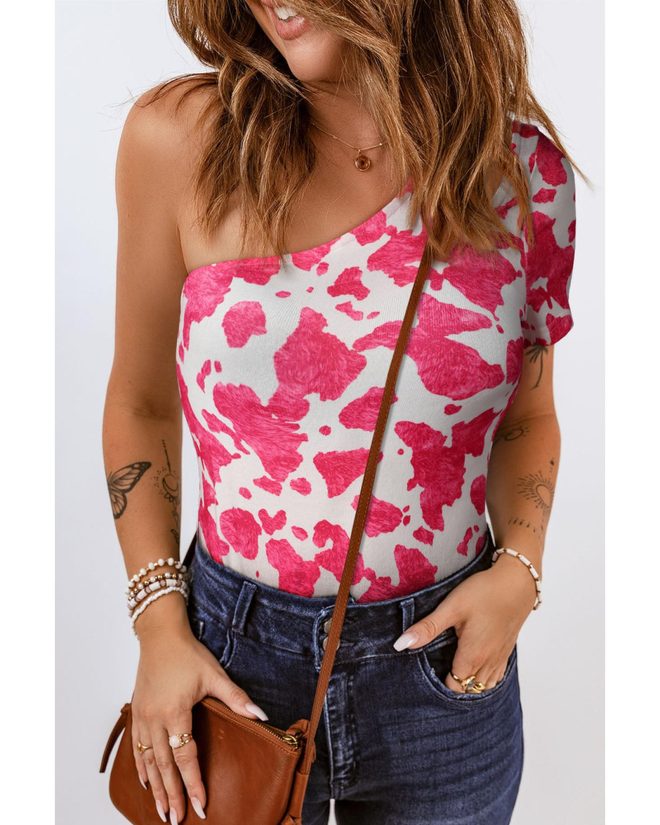 Azura Exchange Cow Print Cut-out Top – L