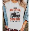 Azura Exchange Cowboy Graphic Print Crew Neck T-Shirt – L