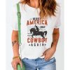 Azura Exchange Cowboy Graphic Print Crew Neck T-Shirt – L