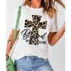 Azura Exchange Leopard Cross Graphic Print T-Shirt – L