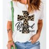 Azura Exchange Leopard Cross Graphic Print T-Shirt – L