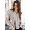 Azura Exchange Vintage Mineral Wash Splicing T-shirt – L