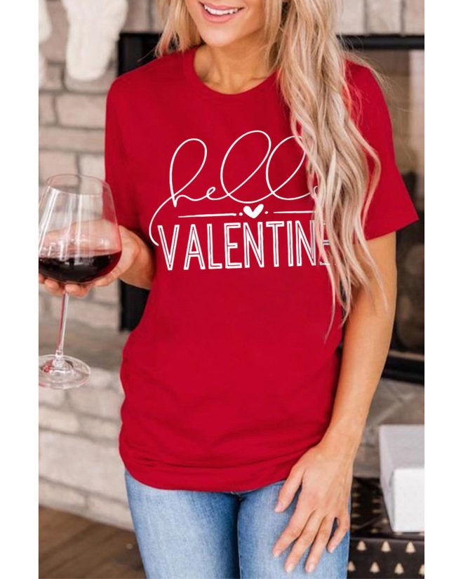 Azura Exchange Valentine Letter Print T Shirt – S