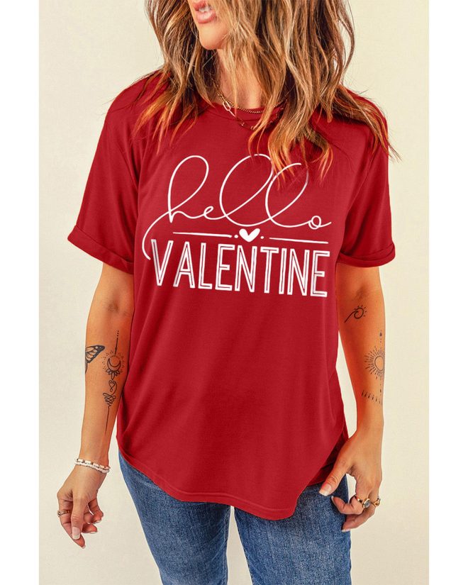 Azura Exchange Valentine Letter Print T Shirt – S