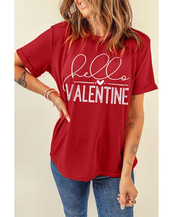 Azura Exchange Valentine Letter Print T Shirt – S