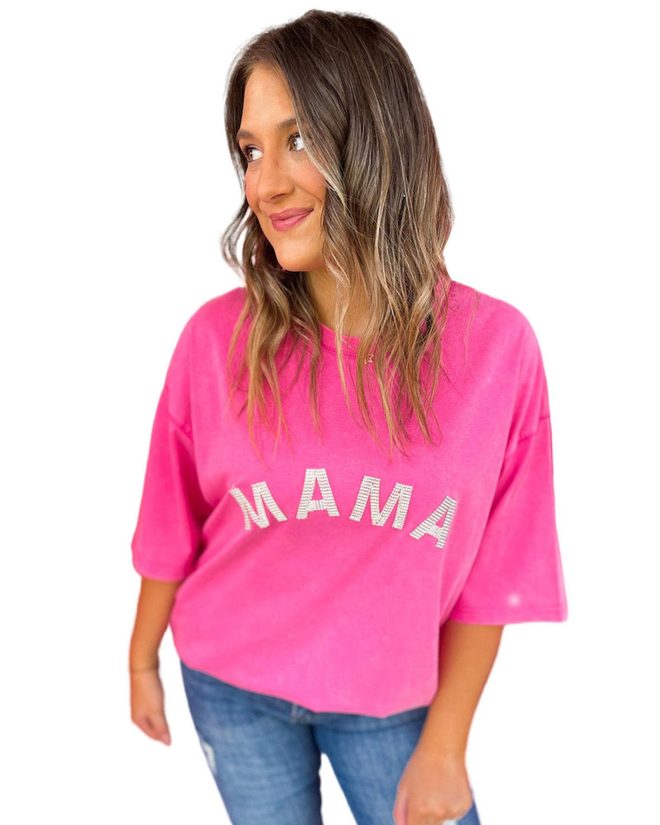 Azura Exchange MAMA Rhinestone Graphic T-Shirt – S