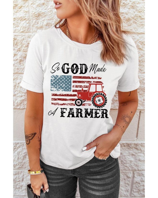 Azura Exchange Graphic Tee with a Farmer-inspired Design – L