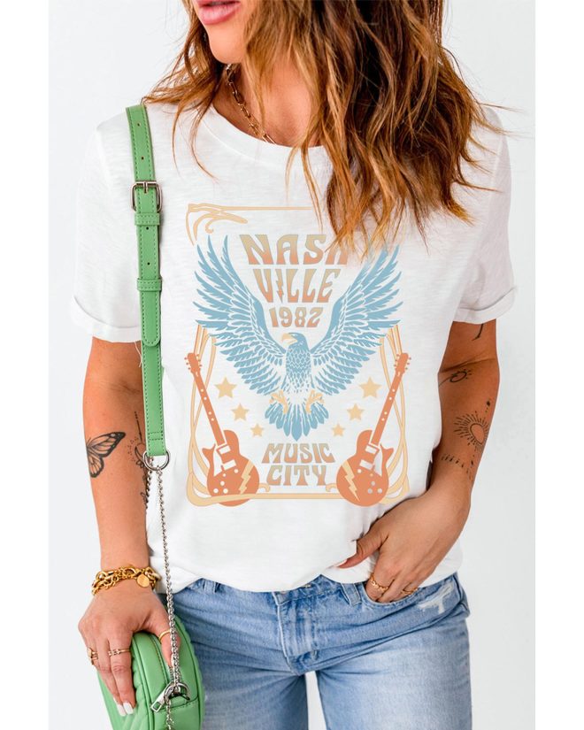 Azura Exchange Nashville 1982 Eagle Graphic Print T-Shirt – L