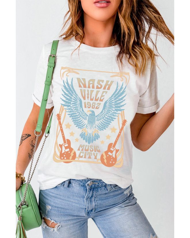 Azura Exchange Nashville 1982 Eagle Graphic Print T-Shirt – L