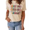 Azura Exchange MOMLIFE Slogan Graphic Print Crew Neck T Shirt in Khaki – 2XL