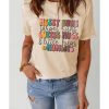 Azura Exchange MOMLIFE Slogan Graphic Print Crew Neck T Shirt in Khaki – 2XL