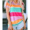 Azura Exchange Color Block V Neck T Shirt – M