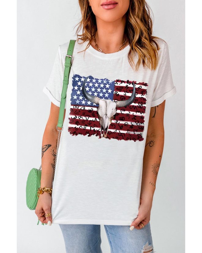 Azura Exchange American Flag Graphic Tee – L