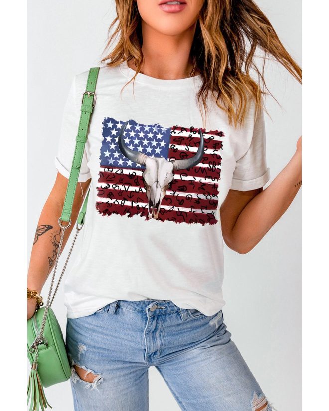 Azura Exchange American Flag Graphic Tee – L