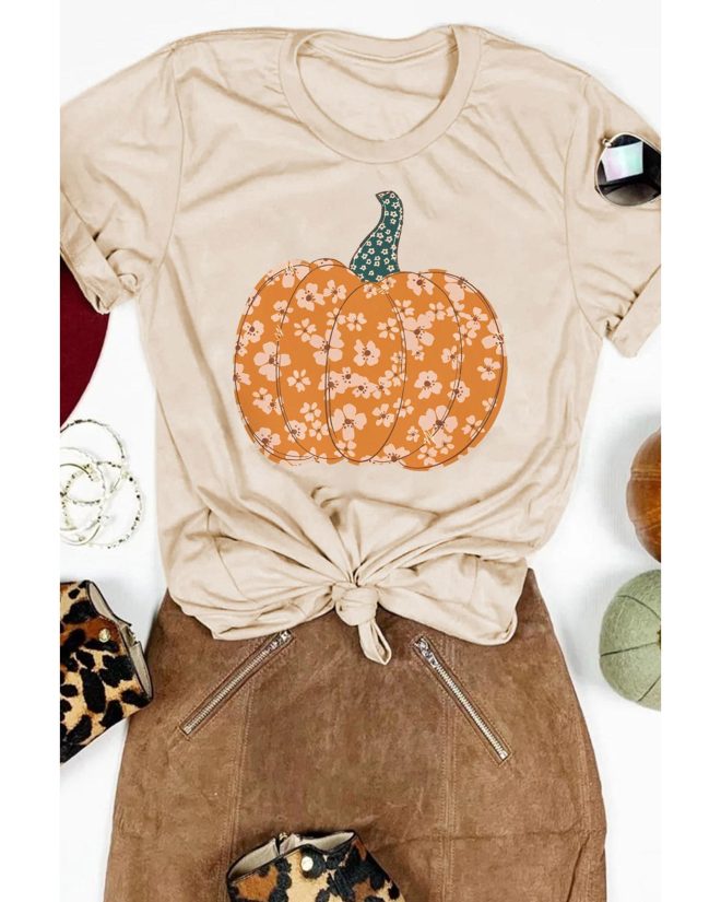 Azura Exchange Floral Pumpkin Graphic Tee – 2XL