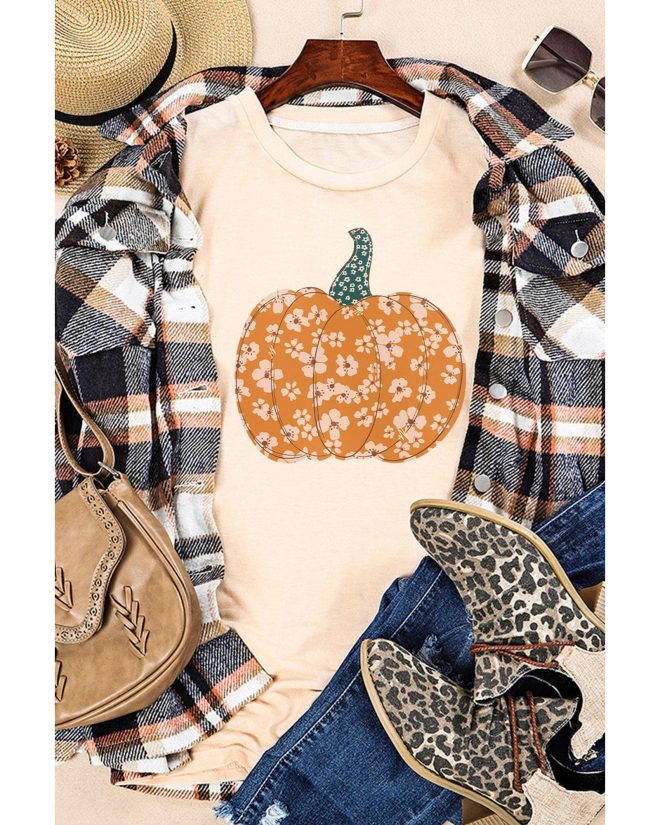 Azura Exchange Floral Pumpkin Graphic Tee – 2XL