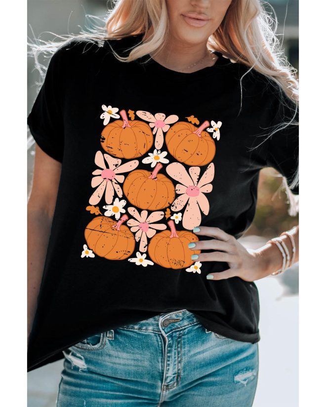 Azura Exchange Pumpkin Flower Square Graphic Tee – 2XL