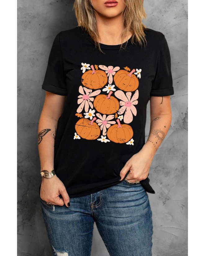 Azura Exchange Pumpkin Flower Square Graphic Tee – 2XL