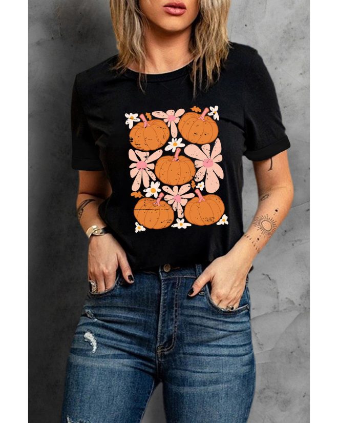 Azura Exchange Pumpkin Flower Square Graphic Tee – 2XL