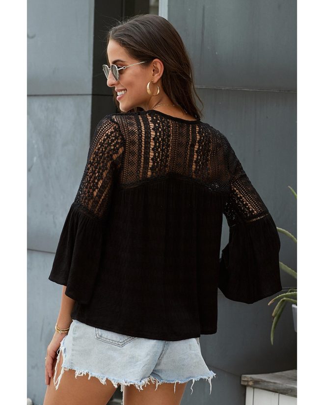 Azura Exchange Crochet Blouse – S