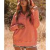 Azura Exchange Batwing Sleeve Pocketed Henley Hoodie – L