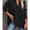 Azura Exchange Batwing Sleeve Hoodie with Pocketed Henley – M