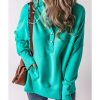 Azura Exchange Batwing Sleeve Pocketed Henley Hoodie – 2XL