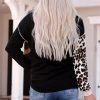 Azura Exchange Leopard Patchwork Hooded Sweatshirt – L