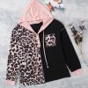 Azura Exchange Leopard Patchwork Hooded Sweatshirt – L