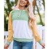 Azura Exchange Button Accent Colorblock Hoodie – M