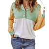 Azura Exchange Button Accent Colorblock Hoodie – M