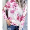 Azura Exchange Floral Print Cold Shoulder Hoodie – L