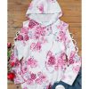 Azura Exchange Floral Print Cold Shoulder Hoodie – L