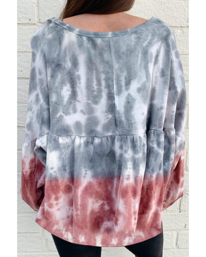 Azura Exchange Bishop Sleeve Tie Dye Sweatshirt – S