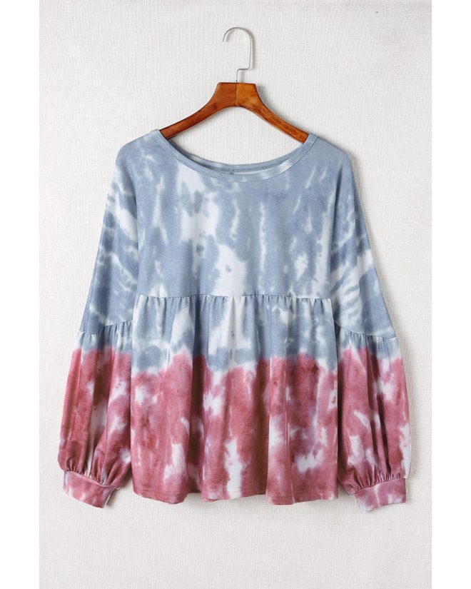 Azura Exchange Bishop Sleeve Tie Dye Sweatshirt – S