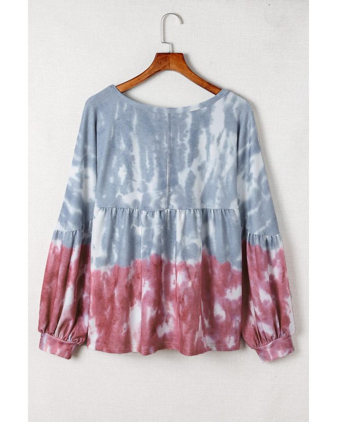 Azura Exchange Bishop Sleeve Tie Dye Sweatshirt – S