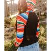 Azura Exchange Striped Patchwork Kangaroo Pocket Hoodie – L