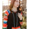 Azura Exchange Striped Patchwork Kangaroo Pocket Hoodie – L