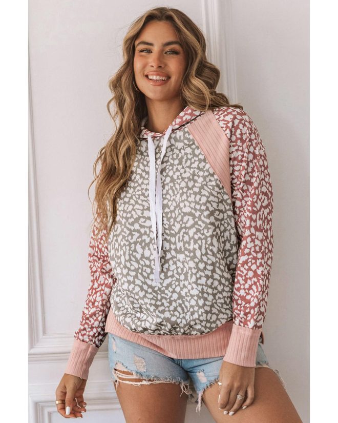 Azura Exchange Leopard Hooded Sweatshirt – L