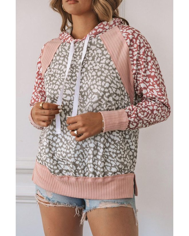 Azura Exchange Leopard Hooded Sweatshirt – L