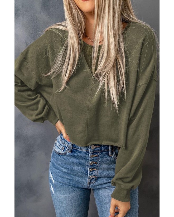 Azura Exchange Cropped Drop Shoulder Sweatshirt – 2XL