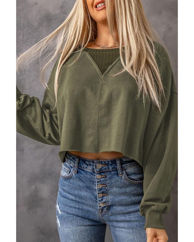 Azura Exchange Cropped Drop Shoulder Sweatshirt – 2XL