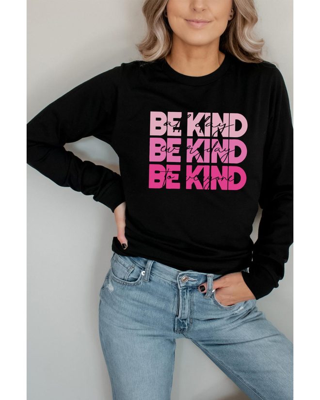 Azura Exchange BE KIND Letter Print Sweatshirt – 2XL