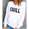 Azura Exchange CHILL Letters Pattern Sweatshirt with Contrast Trim – 2XL