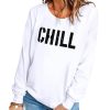 Azura Exchange CHILL Letters Pattern Sweatshirt with Contrast Trim – 2XL